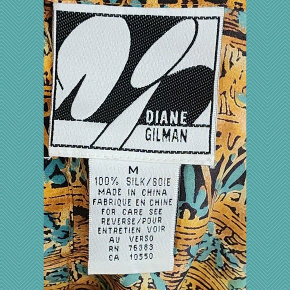 Diane Gilman Abstract Floral Printed 100% Silk Tank - Picture 5 of 5